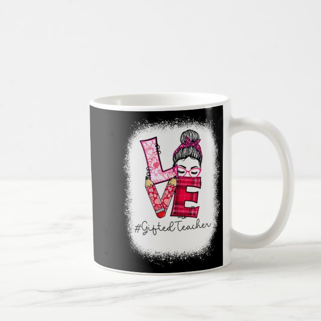 Caneca De Café Love Messy Bun Ed Teacher Valentines Day Matching  (Direita)