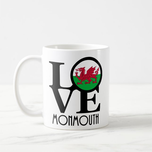 Caneca De Café LOVE Monmouth Wales 11oz (Esquerda)