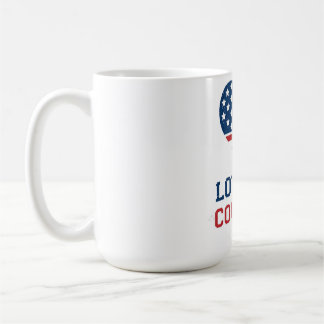 Caneca De Café Love My Country Patriotic Heart USA Flag Vintage