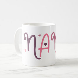 Caneca De Café Love Nana Avô Typographics Hearts
