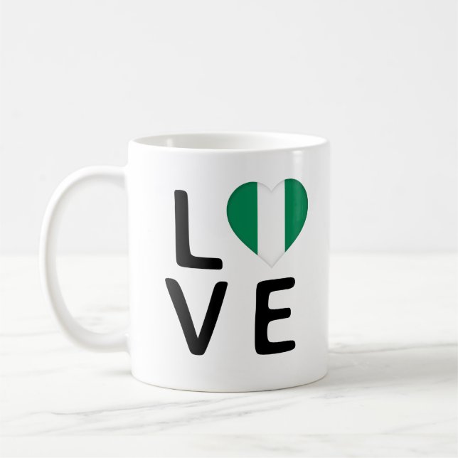 Caneca De Café Love - Nigéria Flag (Esquerda)