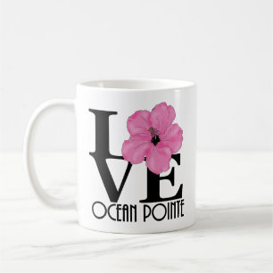 Caneca De Café LOVE Ocean Pointe Hawaii Rosa Hibiscus 11oz