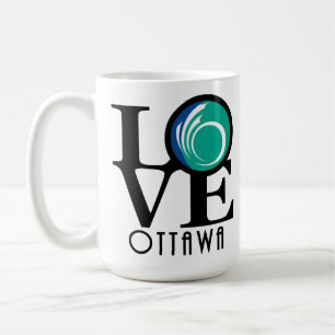 Caneca De Café LOVE Ottawa 15oz (bandeira da cidade)