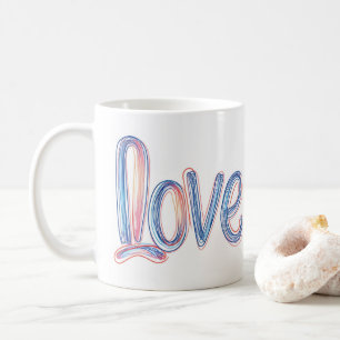 Caneca De Café Love Pastel Scribble Slogan