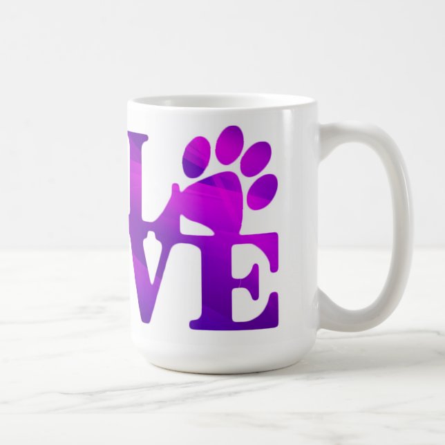 Caneca De Café Love Paw Imprime Café Mug (Direita)