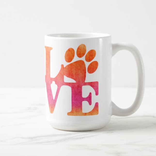 Caneca De Café Love Paw Imprime Café Mug (Direita)