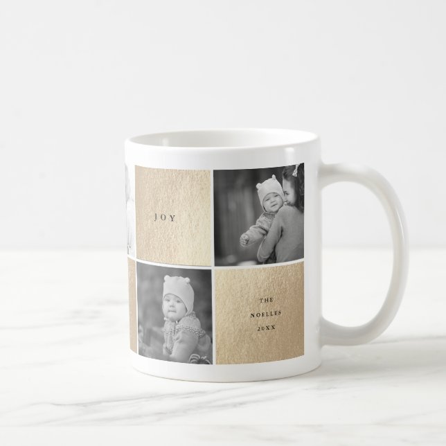 Caneca De Café Love Peace Joy Bloqueia Fotografia Collage Holiday (Direita)