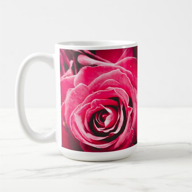 Caneca De Café Love Pink Roses 15oz Classic Mug (Esquerda)