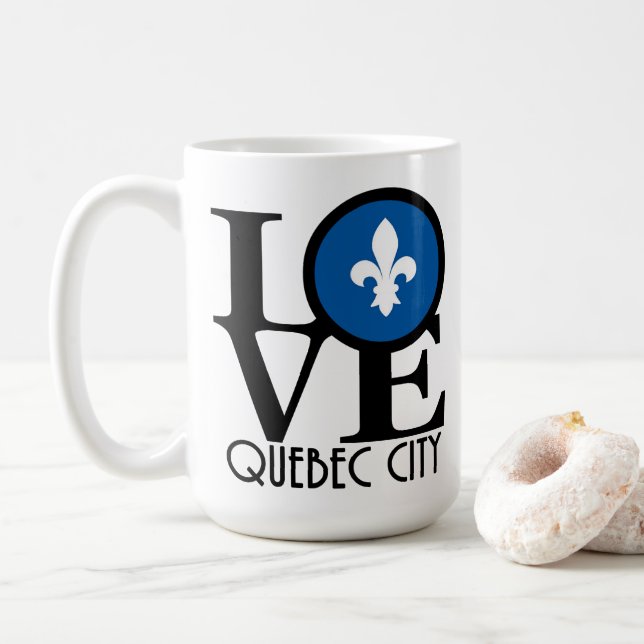 Caneca De Café LOVE Quebec City 15oz (Com Donut)