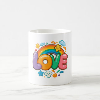 Caneca De Café 🌈💖 “LOVE” Rainbow Mug ☕✨