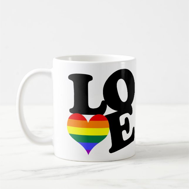 Caneca De Café Love Rainbow Pride (Esquerda)