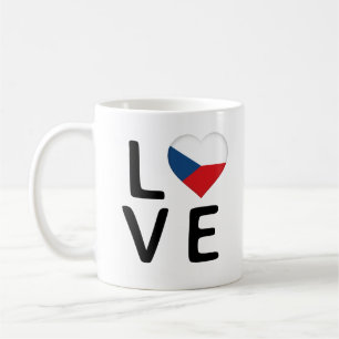 Caneca De Café Love - República Checa Flag