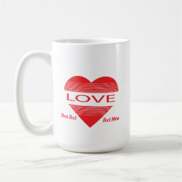 Caneca De Café Love & Romance Concept Design with Heart Elements