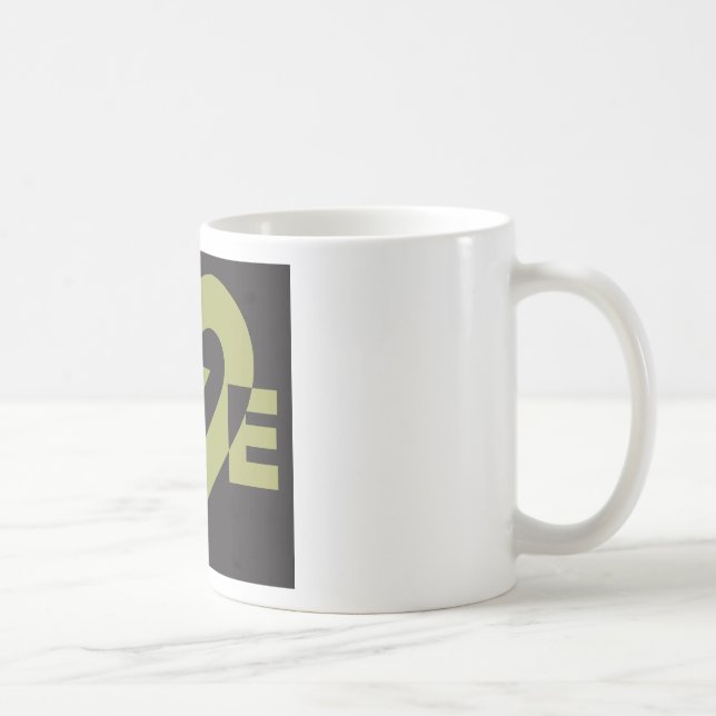 Caneca De Café Love Sage Green em preto (Direita)