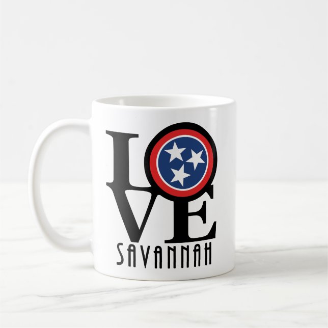 Caneca De Café LOVE Savannah Tennessee 11oz (Esquerda)