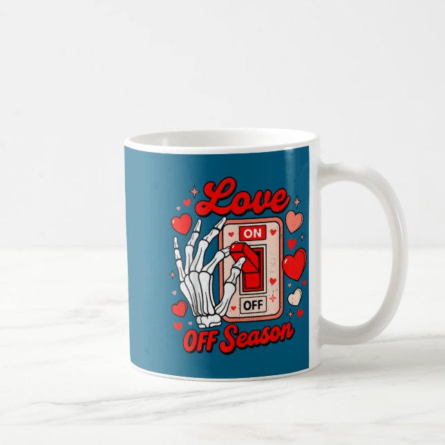 Caneca De Café Love Season Skeleton Funny Valentines Day Womens T (Direita)