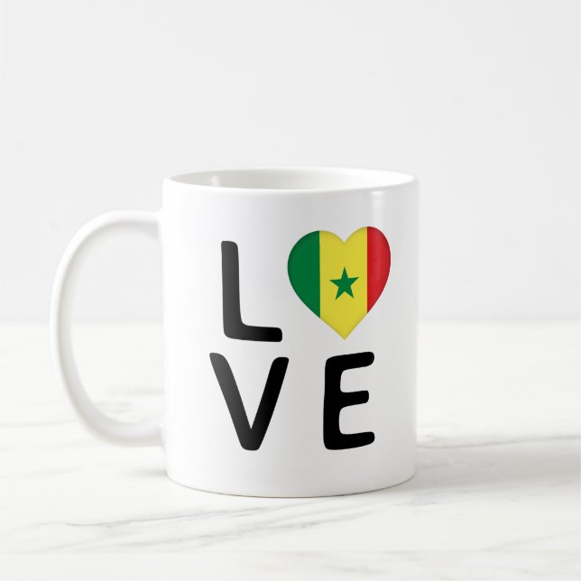 Caneca De Café Love - Senegal Flag (Esquerda)