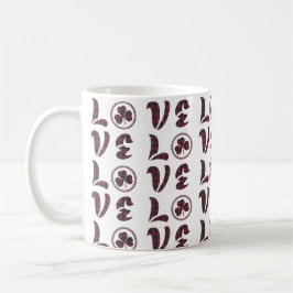 Caneca De Café Love Shamrock Plaid Red Blue Tartan Pattern
