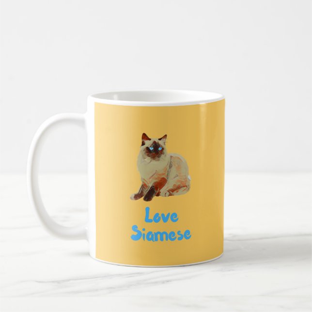 Caneca De Café Love Siamese Cats (Esquerda)
