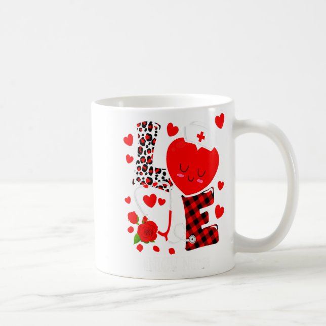 Caneca De Café Love Stethoscope Heart Nicu Nurse Valentines Day  (Direita)