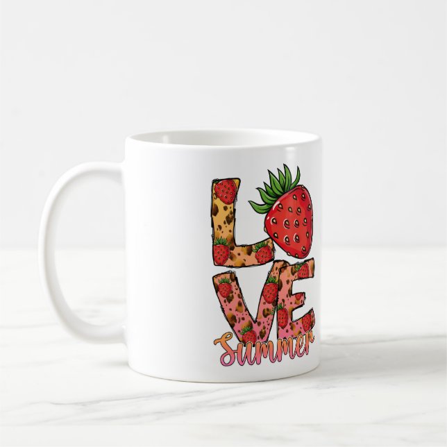 Caneca De Café Love Summer Strawberry Coffee Mug | Hello Summer  (Esquerda)