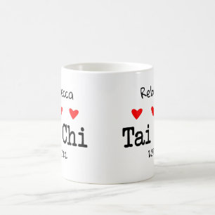 Caneca De Café Love Tai Chi Engraçado Citação com Corações V
