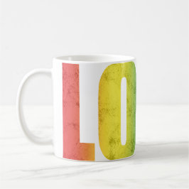 Caneca De Café LOVE Texto arco-íris