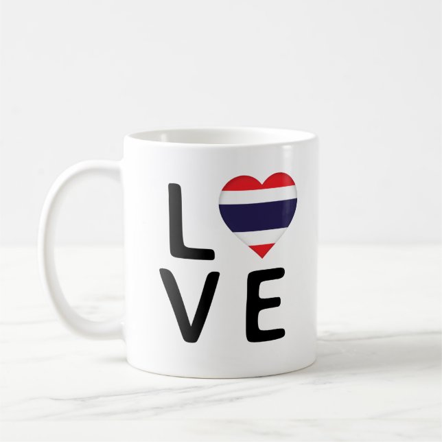 Caneca De Café Love - Thailand Flag (Esquerda)