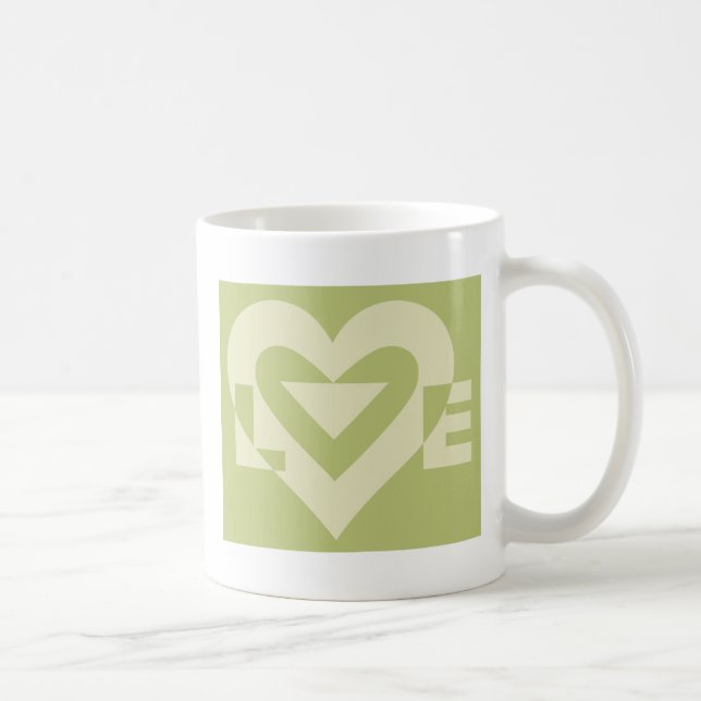 Caneca De Café Love Two-Tone Sage Green (Direita)