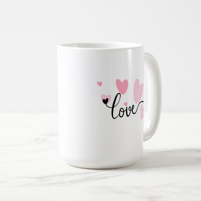 Caneca De Café LOVE Typography Mug (Frente Esquerda)
