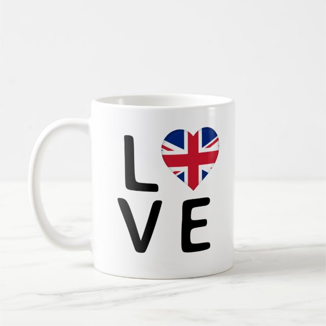 Caneca De Café Love - United Kingdom Flag (Esquerda)