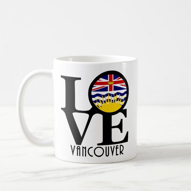 Caneca De Café LOVE Vancouver (BC Flag) 11oz (Esquerda)