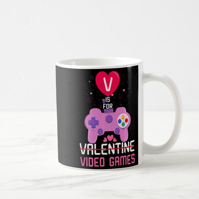 Caneca De Café Love Video Game Gamer Gaming Hearts Day Happy Vale (Direita)