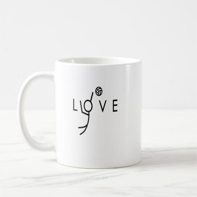 Caneca De Café Love Volleyball Design  Teen Girls Volleyball  (Esquerda)