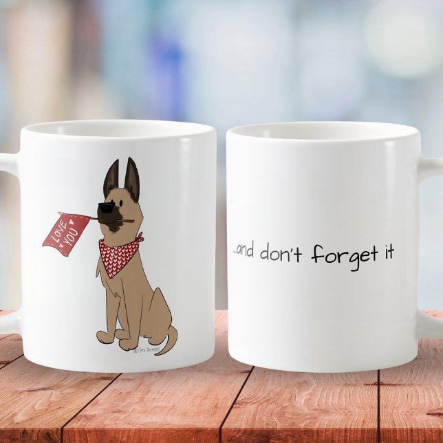 Caneca De Café Love You Cute Dog Cartoon White Simple Mug (Criador carregado)