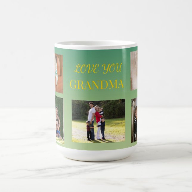Caneca De Café Love You Grandma 5 Photo Design (Centro)