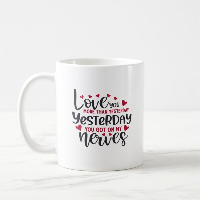 Caneca De Café Love You More Clean Typography  (Esquerda)
