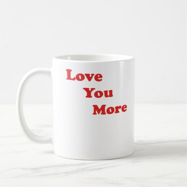 Caneca De Café Love You More Minimal Design  (Esquerda)