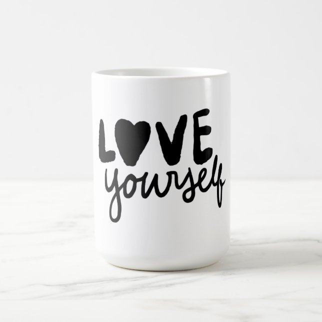 Caneca De Café Love Yourself Inspirational Quote Coffee Mug (Centro)