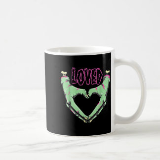 Caneca De Café Loved Creepy Monster Hands Heart Pastel Goth Valen