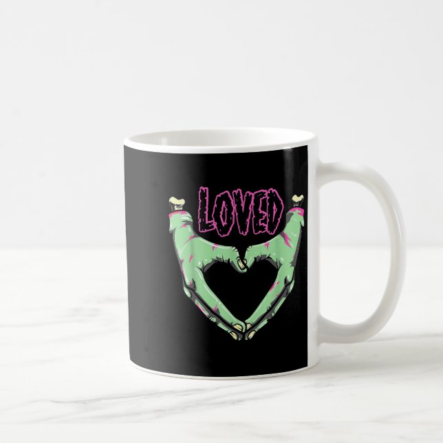 Caneca De Café Loved Creepy Monster Hands Heart Pastel Goth Valen (Direita)