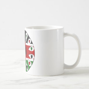 Caneca De Café Lovely Hearts Quênia: Motivo de Arte da Bandeira
