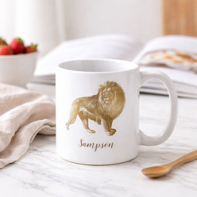 Caneca De Café Lovely Lion (Criador carregado)