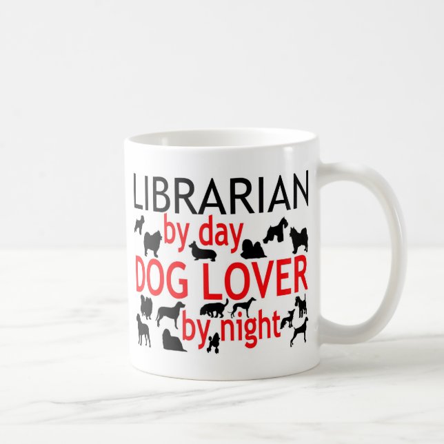 Caneca De Café Lover de Cachorro Bibliotecário (Direita)