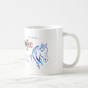 Caneca De Café Lover de Cavalo de Aquarela