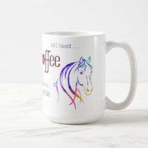 Caneca De Café Lover de Cavalo de Aquarela
