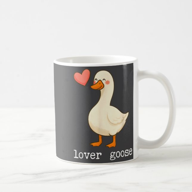 Caneca De Café Lover Goose And Fighter Goose, Funny Couple Goose  (Direita)