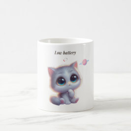 Caneca De Café Low Battery Cat Meme Mug