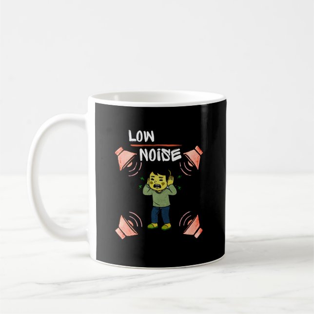 Caneca De Café Low Noise Awareness –Sensory Overload Illustration (Esquerda)