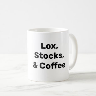 CANECA DE CAFÉ LOX, STOCKS E CAFÉ. TUDO BAGEL